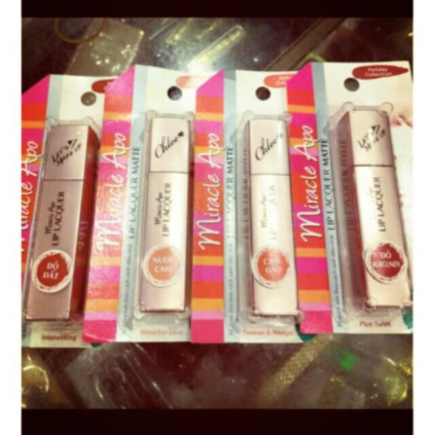 SON MIRACLE APO LIP LACQUER MATTER( đỏ đất,đỏ bun,cam đào,cam nude) *