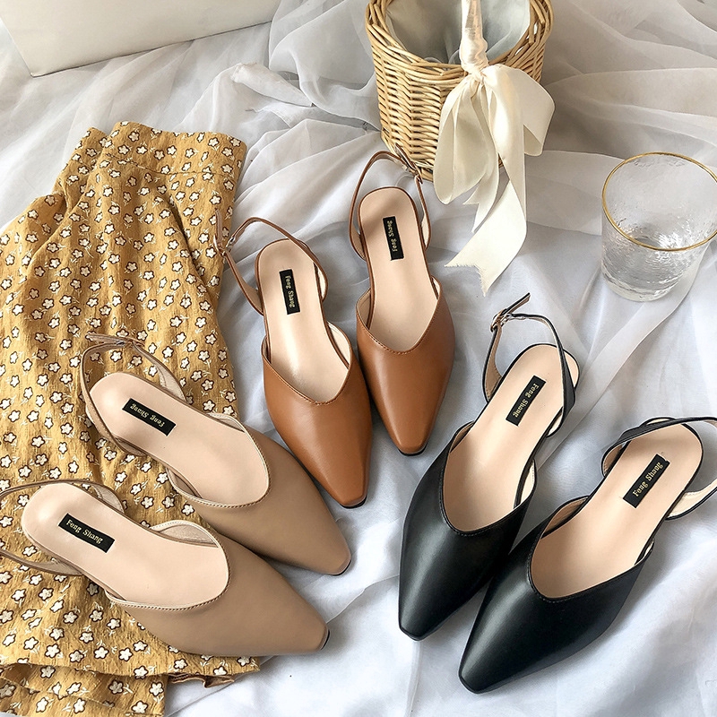 Giày Sandal Da PU Mũi Nhọn Thời Trang Mùa Hè Cho Nữ | BigBuy360 - bigbuy360.vn