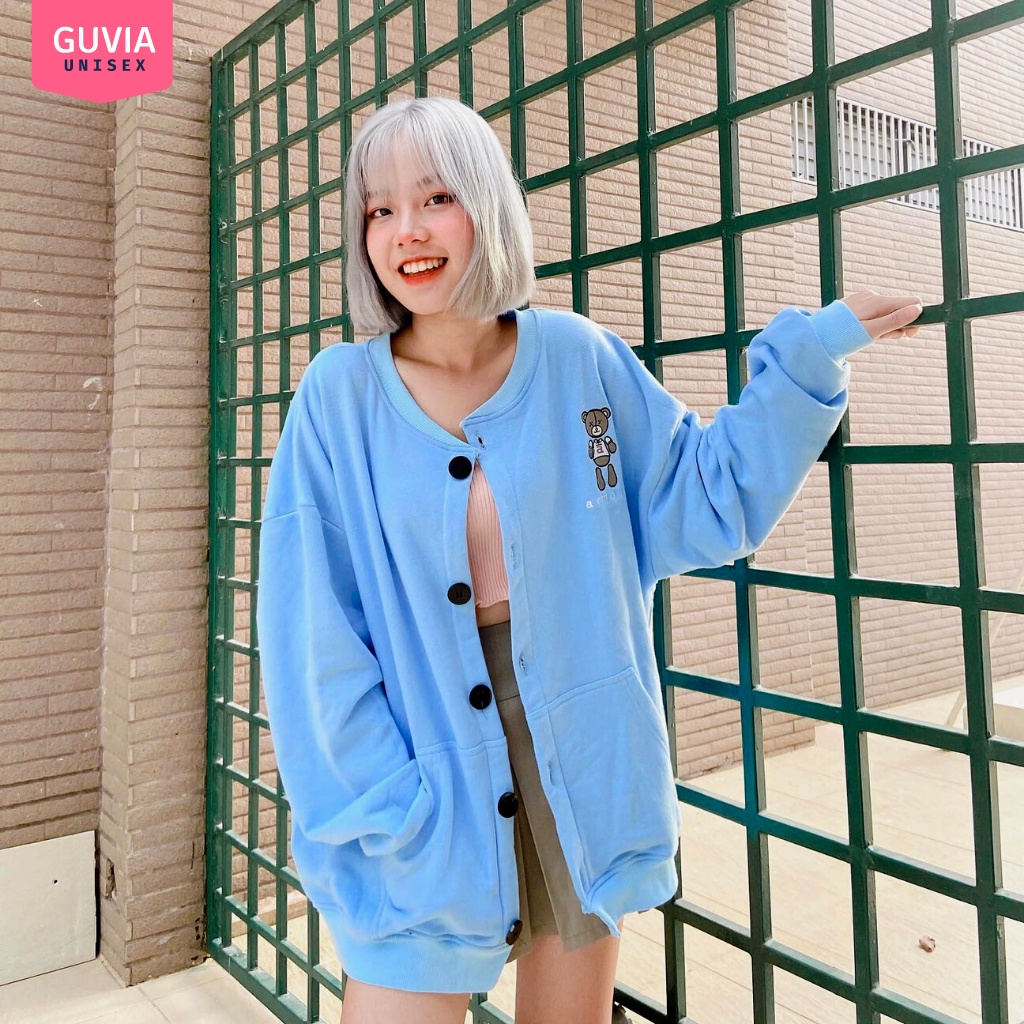 Áo khoác nỉ Cardigan ARMOUS gấu XX form rộng Unisex Áo nỉ nữ Cardigan bomber jacket AKN27 Guvia | BigBuy360 - bigbuy360.vn