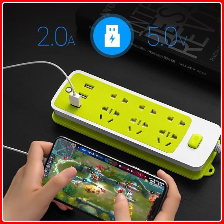 Ổ cắm điện đa năng 6 phích cắm 3 cổng usb No.100480