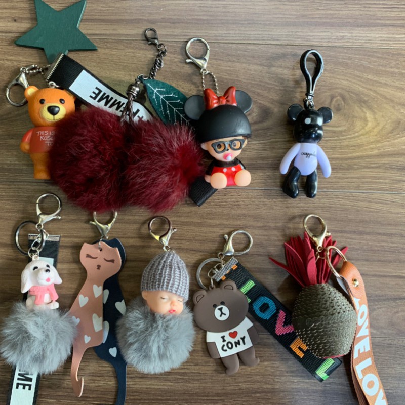 Móc chìa khóa, móc treo trang trí balo, túi xách nhiều hình siêu dễ thương
