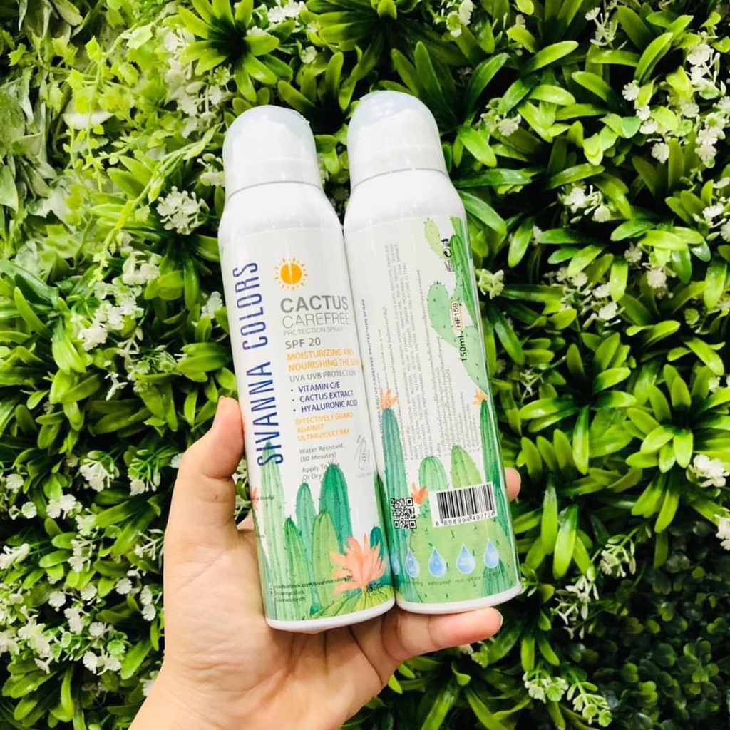 Xịt Chống Nắng Sivanna trang điểm toàn thân Sivanna Colors Cactus Carefree Protection Spray 150ml