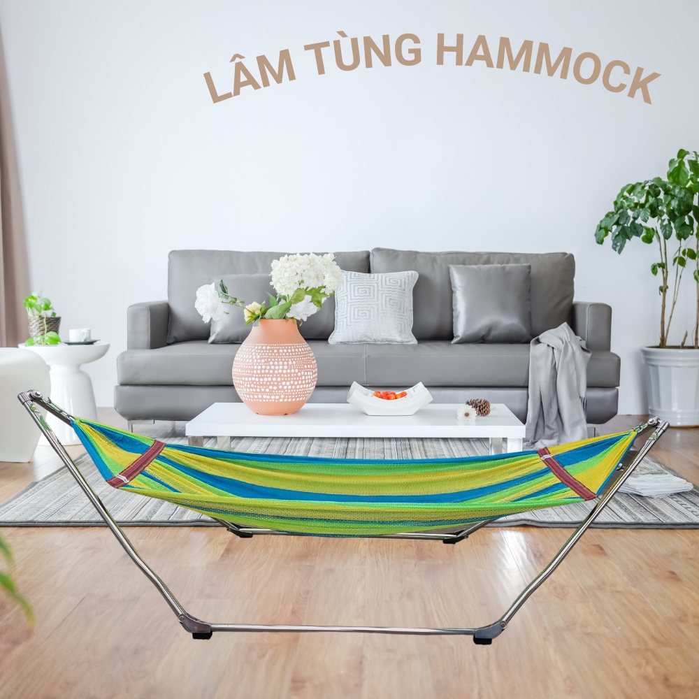 [CAO CẤP] THANH LÝ LƯỚI VÕNG ĐẠI XUẤT NHẬT SỌC MÀU XANH VÀNG CÁN 60CM