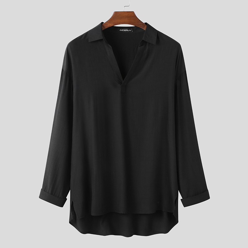 Áo sơ mi tay dài màu trơn thời trang thu đông cho nam