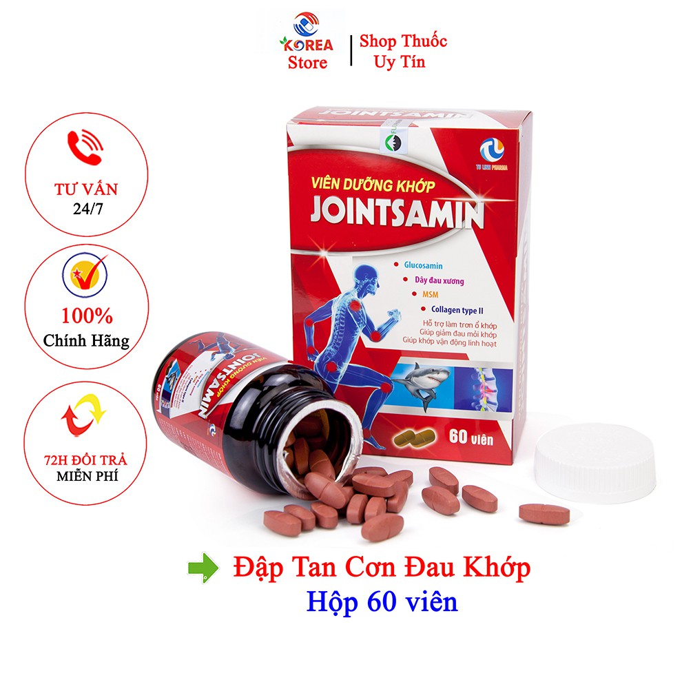 Thực phẩm cho sức khỏe dưỡng khớp JOINTSAMIN đập tan cơn đau khớp hộp 60 viên