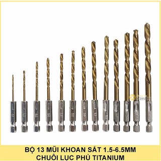 Bộ 13 Mũi Khoan Sắt Gỗ Chuôi Lục Giác