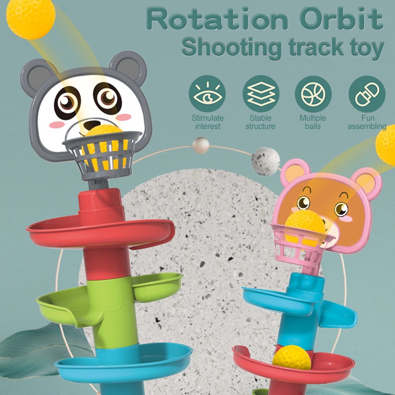 ZHAN QI TOYS Set đồ chơi tháp bóng lăn đáng yêu vui nhộn cho trẻ em