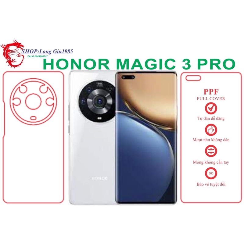 Honor Magic 3 Pro ,miếng dán trong Ppf mặt trước mặt sau chống va đập chống trầy xước tốt