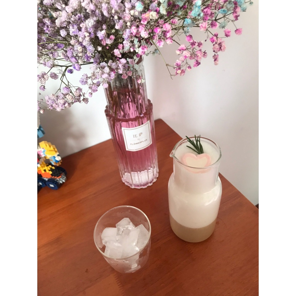 Bình Và Cốc Nước Thủy Tinh Borosilicate Cho Một Người, Phong Cách Bắc Âu; Đựng Trà Sữa, Nước Trái Cây, Uống Nóng Lạnh