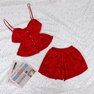 SALE Đồ ngủ nữ sexy 🌸 Freeship 🌸 Đồ ngủ nữ sexy satin mềm mịn áo 2 dây Freesize dưới 60kg - ALISA