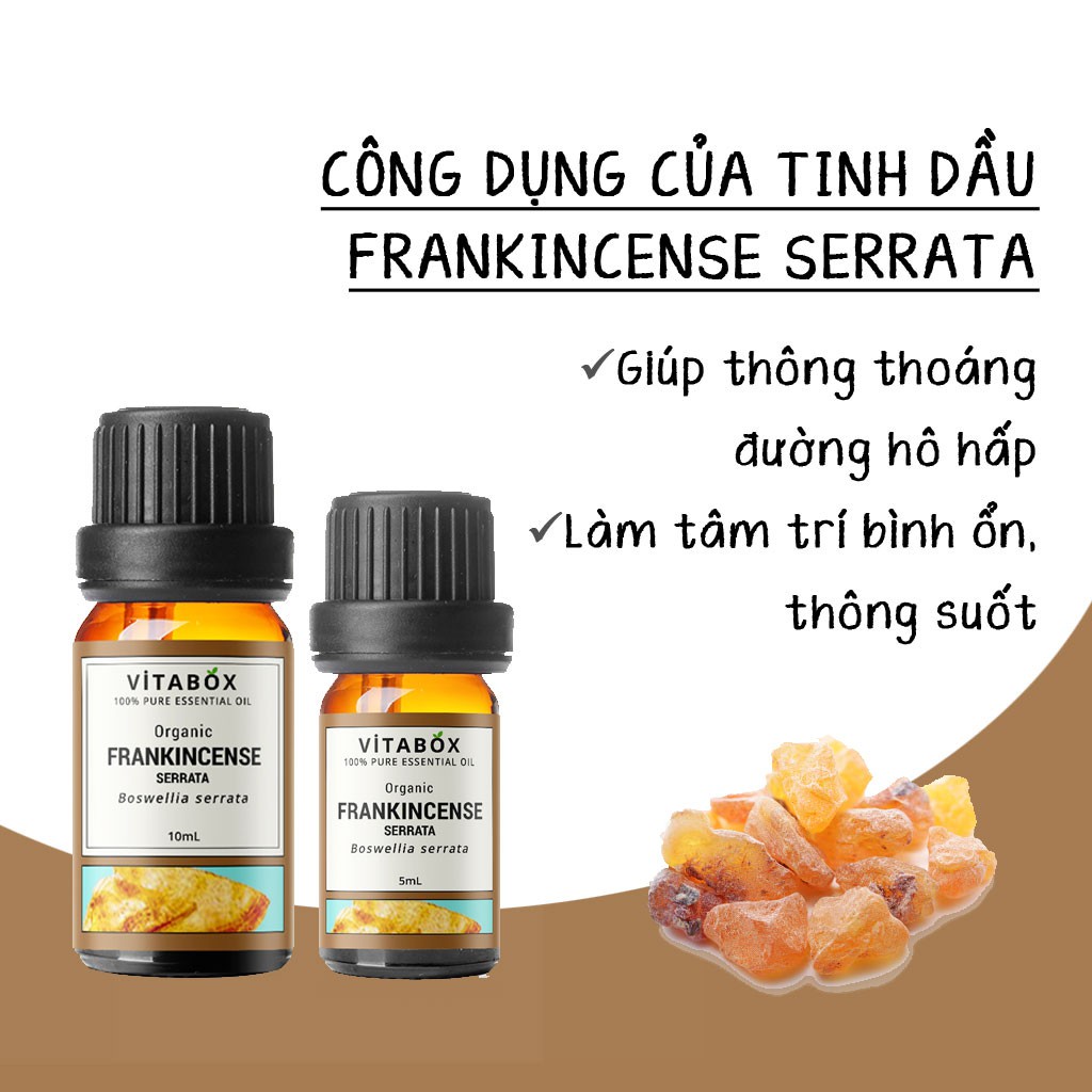 Tinh Dầu Hương Trầm (Frankincense Serrata) - 100% Thiên Nhiên Nguyên Chất - Vitabox Natural Essential Oil