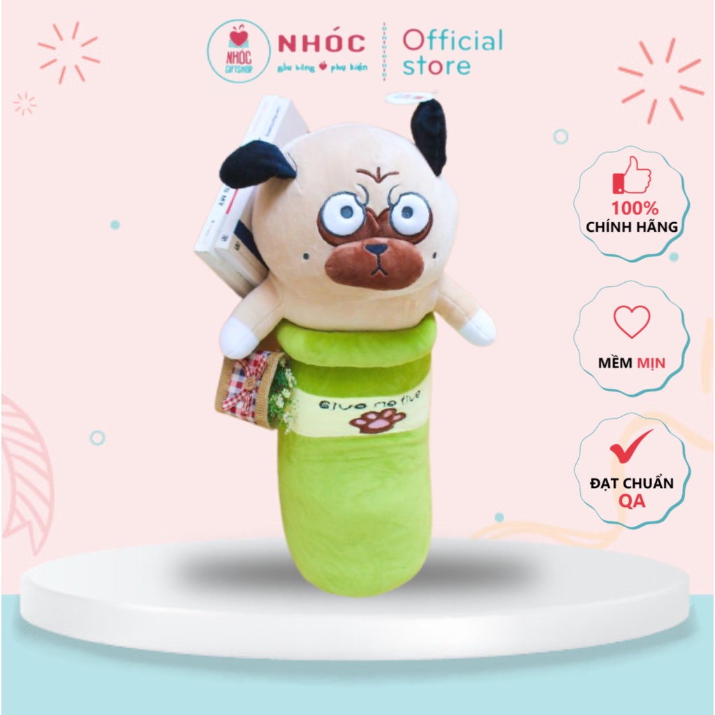 Gối ôm bình sữa chó pug lông mịn GĐ - NHÓC