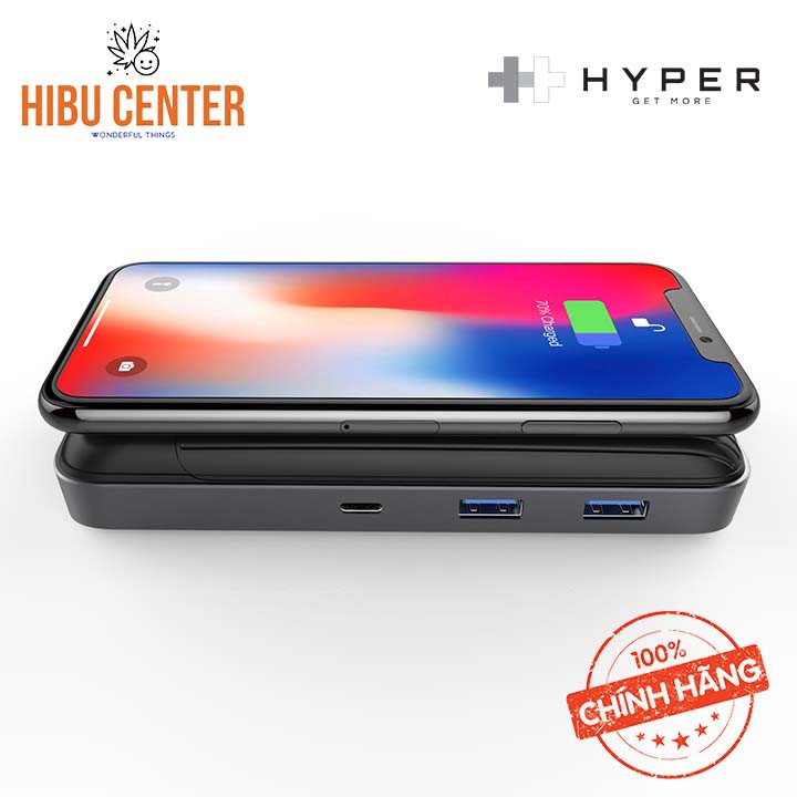 Đế sạc kiêm cổng chuyển HyperDrive 7.5W Wireless Charger USB-C Hub Đột phá về Công nghệ HD258B – HIBUCENTER