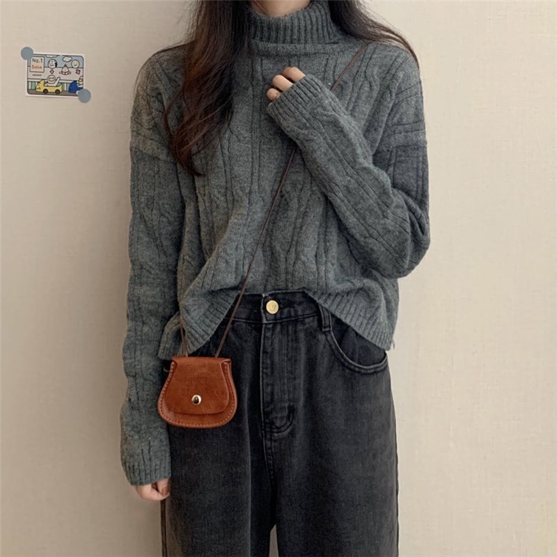 Áo sweater nữ Perty cổ lọ dáng rộng thời trang mới mùa đông phong cách Hàn Quốc