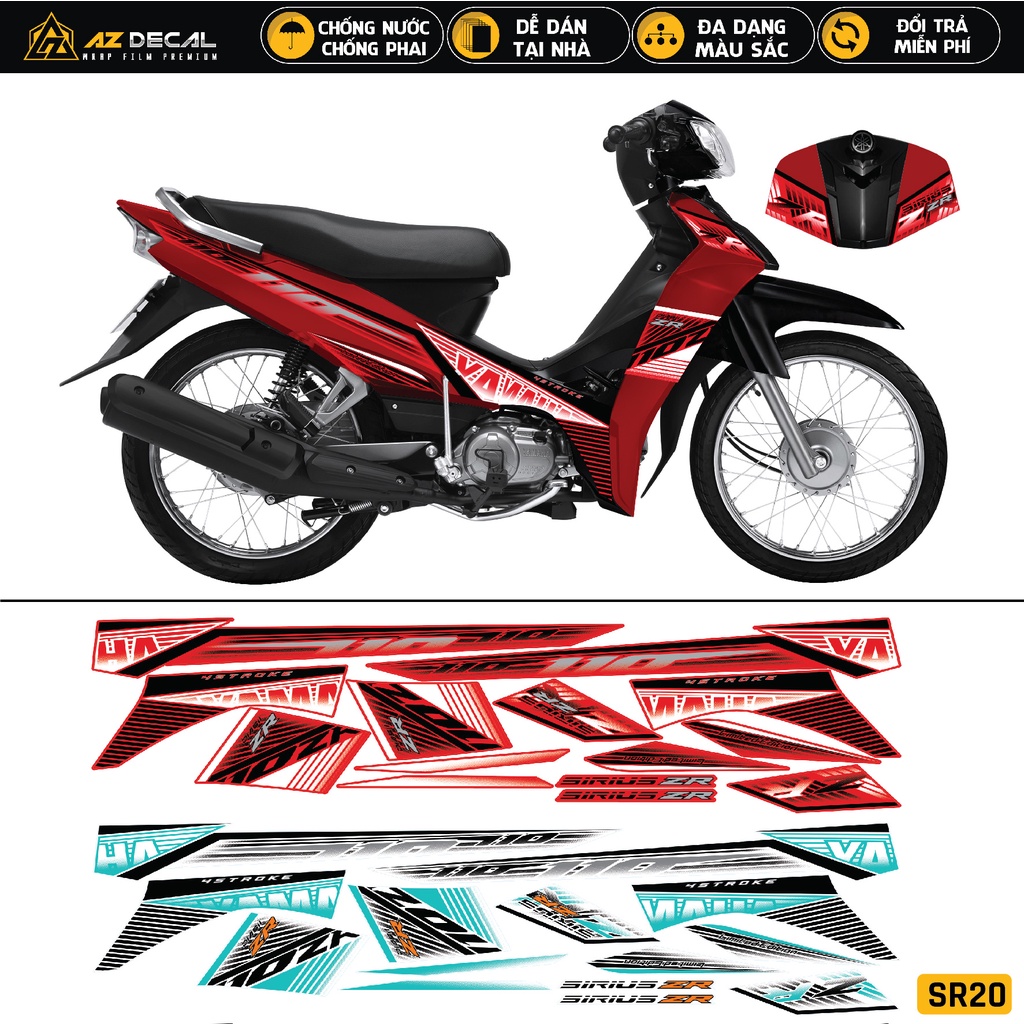 Tem Sirius Mẫu 4 - Stroke ZR | SR20 | Tem Rời Chất Liệu Decal Chống Thấm Nước, Cắt Sẵn Dễ Dán