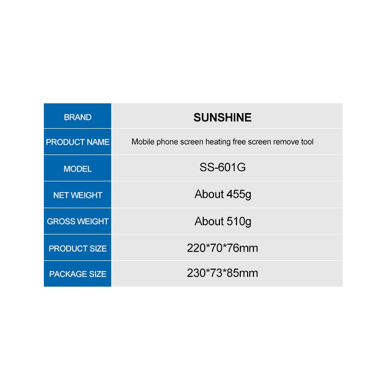 Dụng Cụ Tách Màn Hình LCD SUNSHINE SS-601G Cho IPhone 6-13pm Android