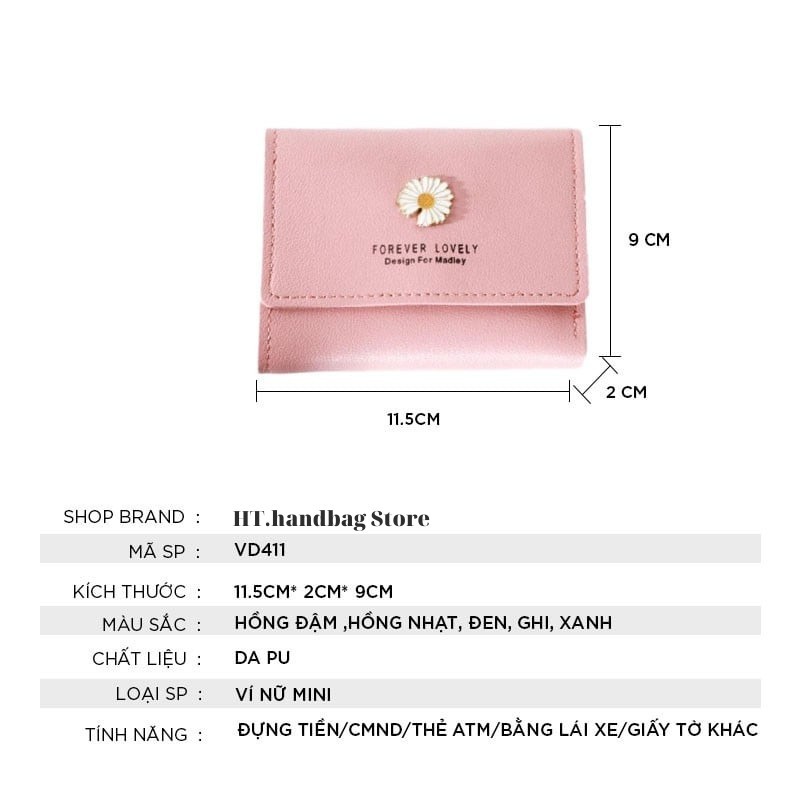 Ví nữ mini cầm tay hoa cúc dễ thương nhỏ gọn bỏ túi thời trang cao cấp đẹp giá rẻ VN03 | BigBuy360 - bigbuy360.vn