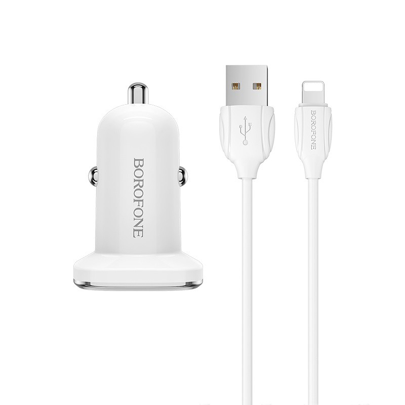 Tẩu sạc xe hơi Borofone BZ12 sạc nhanh 2.4A có 2 cổng USB chính hãng