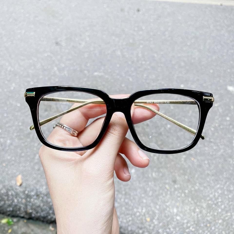 Gọng kính mắt vuông nam nữ TAMANHEYEWEAR càng kim loại ( nhận cắt mắt cận loạn theo yêu cầu )