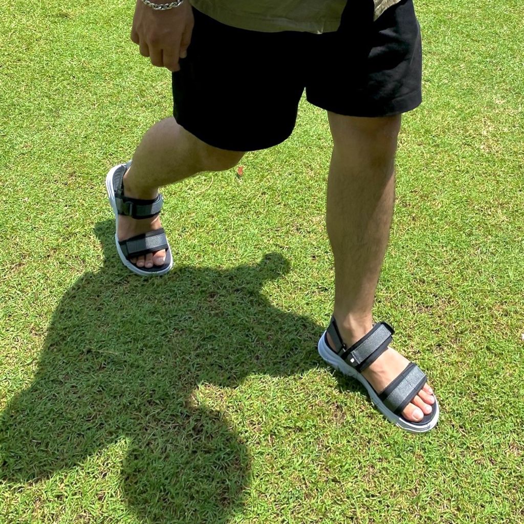 Giày Sandal Nam Nữ Unisex The BiLy Quai Ngang Dây Dù Đế Phylon Siêu Êm Nhẹ Màu Xám-BLDTMD03-Xám