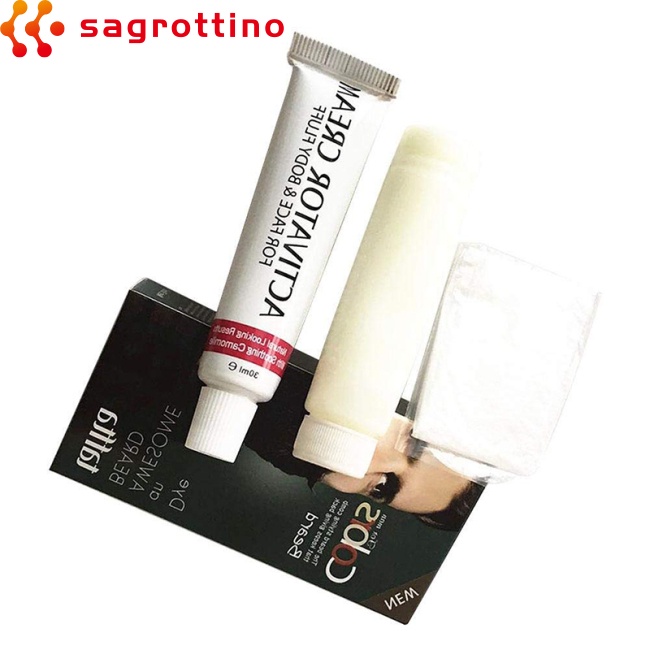 Kem nhuộm râu màu đen nhanh chóng tự nhiên kèm 1 cặp găng tay dùng một lần tiện lợi cho nam