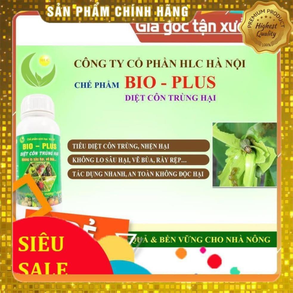 CHẾ PHẨM TRỪ SÂU SINH HỌC BIO PLUS HLC CHUYÊN DIỆT CÁC LOẠI SÂU VẼ BÙA, NHỆN ĐỎ, TRĨ, RẦY, RỆP,... CHO CÂY TRỒNG - 500ML