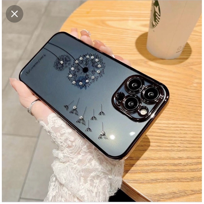 Ốp REALSKY đính đá hoa bồ công anh ip14/ip14 pro/ip14 pro max