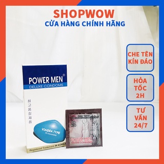 Bao cao su powermen viagra type, hộp 12 cái, siêu mỏng, kéo dài thời gian