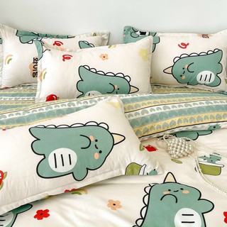 Trọn Bộ Chăn Ga Gối Mền Cotton Poly Nhập (4 Món) Mẫu KHỦNG LONG BÉO. Làm Cho Căn Phòng Thêm Sang Trọng