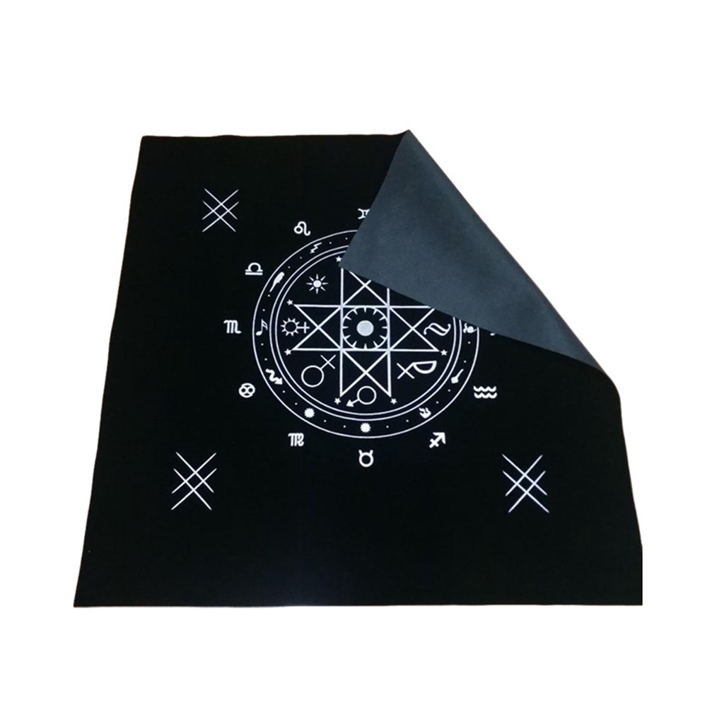 [Tarot] 50*50CM Tarot Tablecloth Black Flannel Board Game Tablecloth