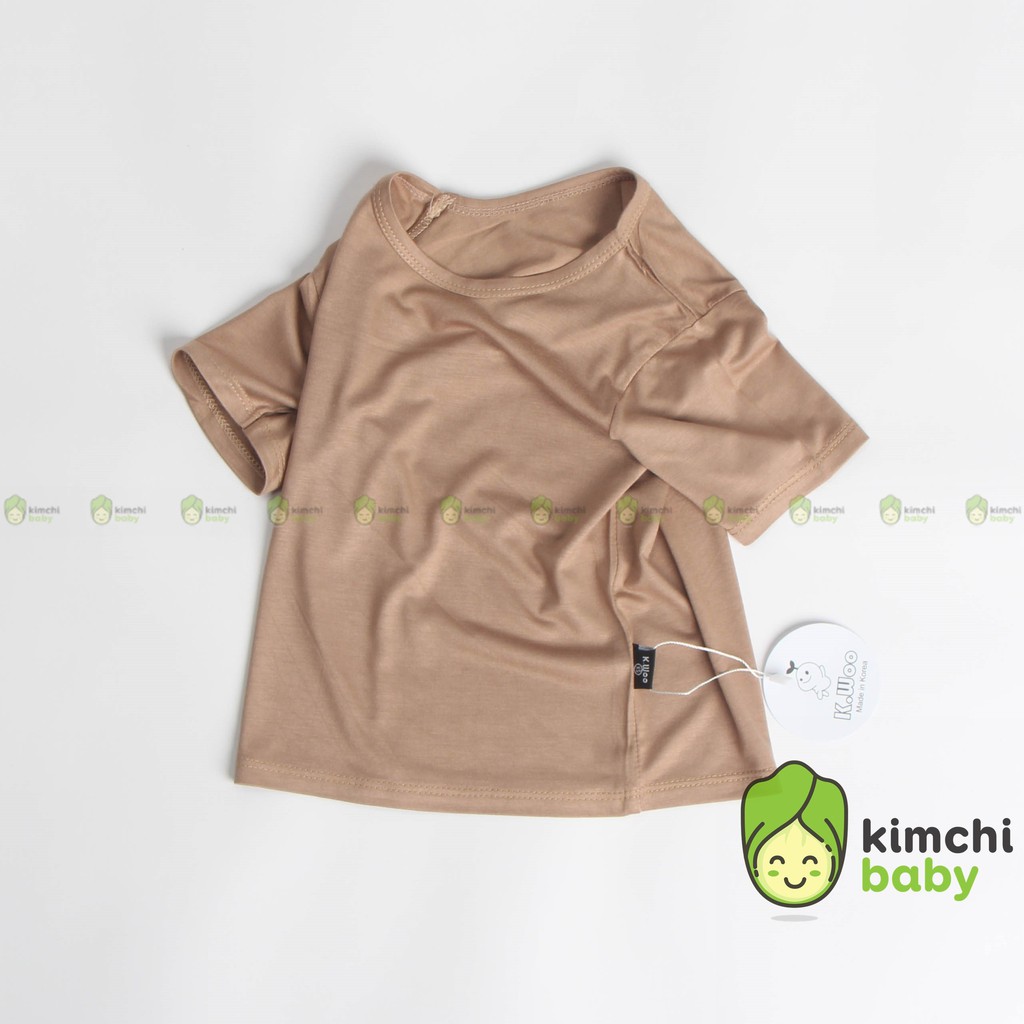 Áo Thun Bé Gái, Bé Trai KIMCHIBABY Vải Thun Lạnh Xuất Hàn, Áo Thun Trẻ Em Cộc Tay Mặc Hè Minky Mom MKMA2106