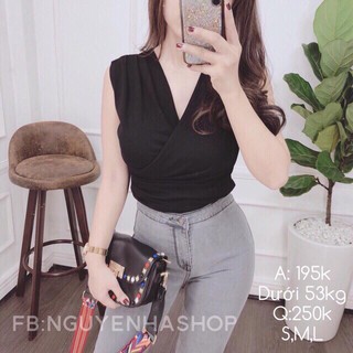 [ Hỗ trợ 10k đơn 20k ]  Áo thun lụa đắp chéo nữ - cherrystore1996