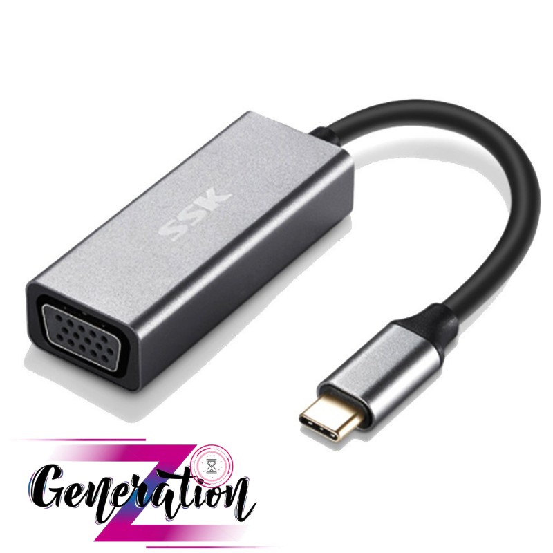 Cáp chuyển USB Type-C ra VGA SSK C062