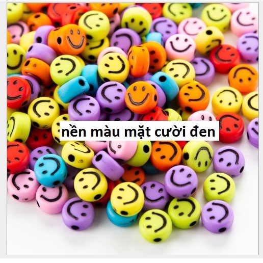 10-25-50gam hạt mặt cười 4x7mm làm vòng nhiều màu