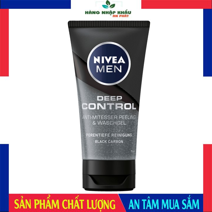 GEL RỬA MẶT NIVEA MEN Deep Control Anti-Blackhead Peeling – 75 ml