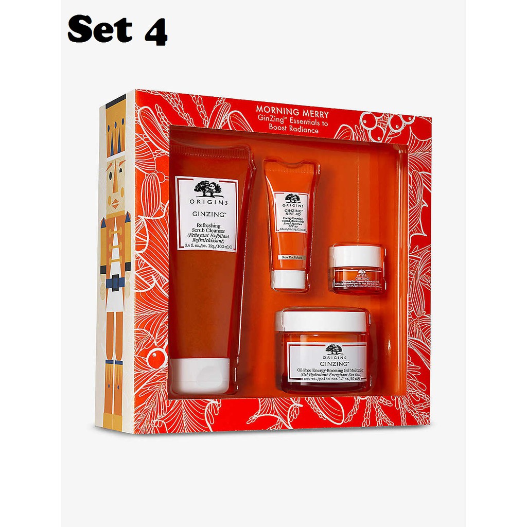 HOT - Fullset  Bộ dưỡng sáng da ORIGINS GinZing™ Brighten, Energize &amp; Hydrate Set