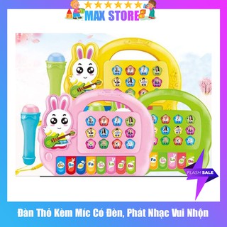 Đàn thỏ kèm míc có phát nhạc, đèn cực vui nhộn cho bé