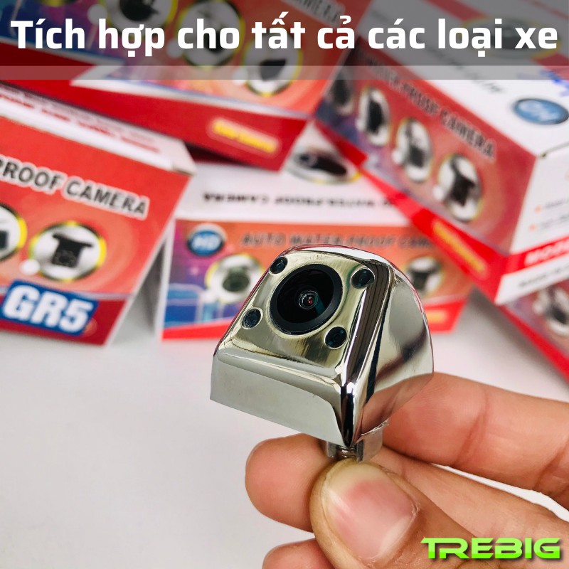 Camera lùi Ccd mạ chrome sang trọng, trang bị 4 đèn hồng ngoại hỗ trợ quay đêm, hình ảnh sắc nét. Đồ chơi ô tô Trebig.