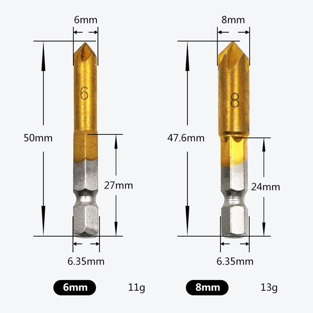 LANSEL Bộ 6 Chiếc Dao Cắt Ren Lục Giác 6 / 8 / 9 / 12 / 16 / 19mm HSS Chất Lượng Cao