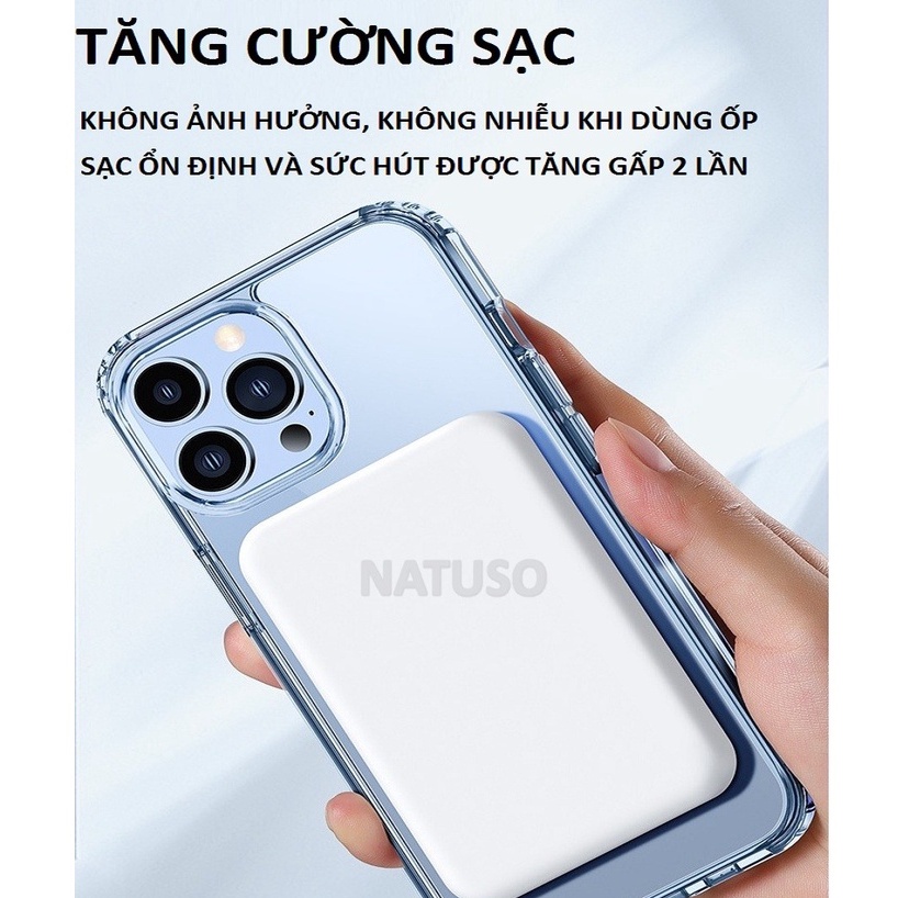 [New 2022] Sạc dự phòng không dây từ tính cho iPhone, sạc nhanh pin 5000mAh, công suất 20W nhỏ gọn, tiện lợi