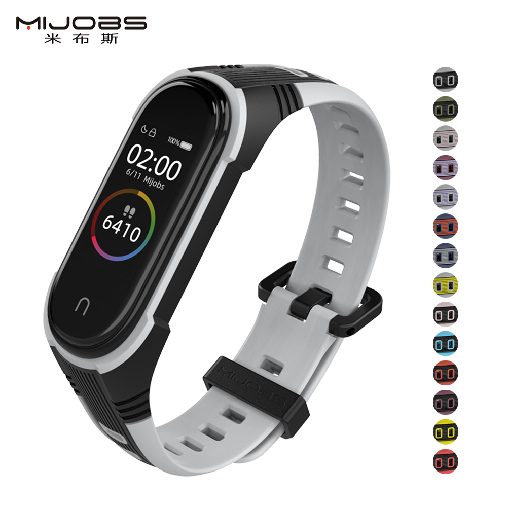 Dây đeo MIJOBS bằng silicon thay thế cho vòng đeo tay thông minh Xiaomi Mi Band 5 4 3