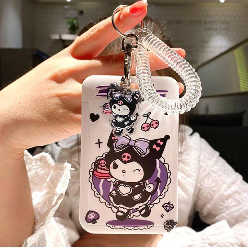 ⭐ iLado ⭐ Thẻ dây đeo thẻ sinh dễ thương Sanrio Kuromi búp bêbọc căn cước thẻ hoc thẻ đi làm viên Vỏ bảo vệ bao đựng thẻ học sinh phù hiệu học sinh dây đeo bảng tên dây đeo bảng tên đồ dùng học sinh