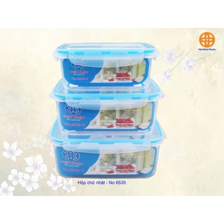 Hộp nhựa đựng, bảo quản thực phẩm Việt Nhật (Hộp lạnh 6535 Việt Nhật)