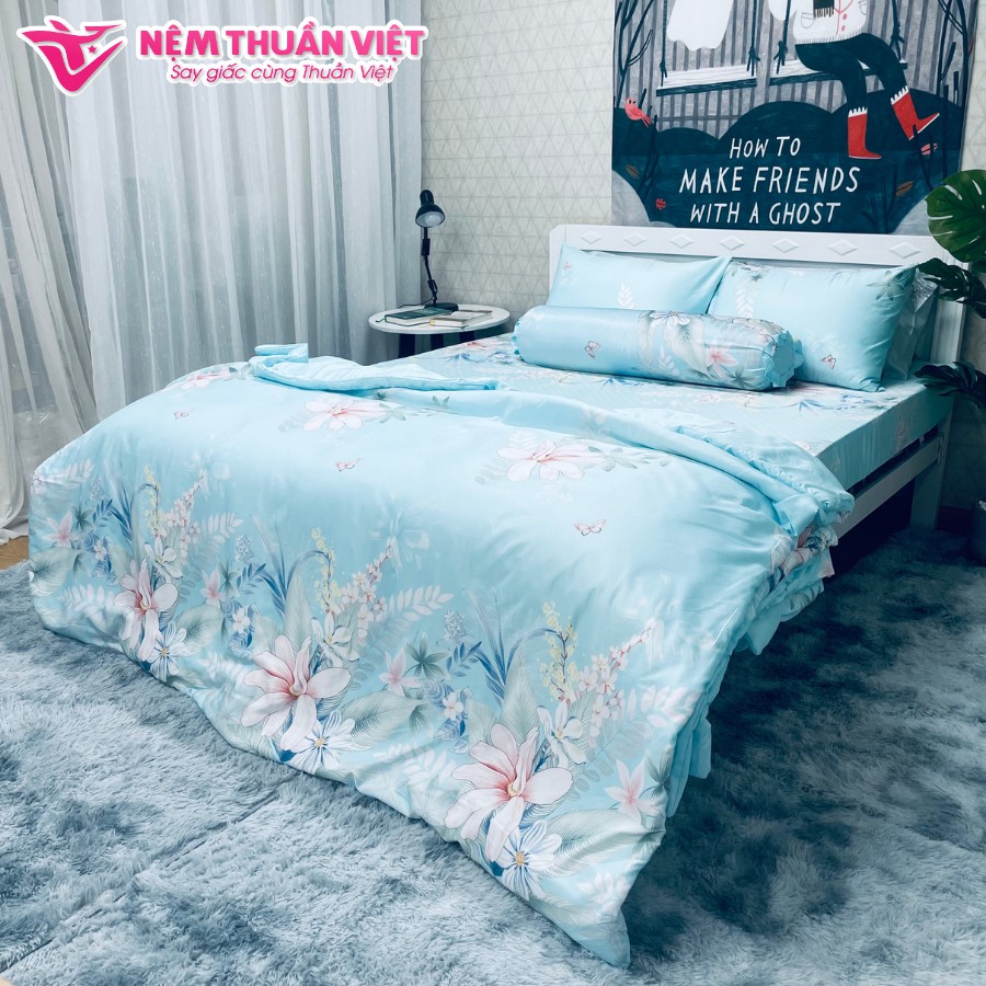 Bộ Ga Mền Cotton Tencel Thuần Việt Cao Cấp - K43