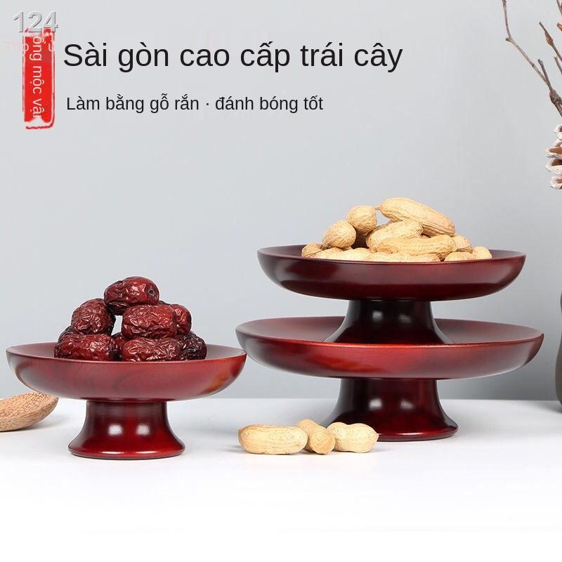 EGỗ rắn mới khay trái cây Trung Quốc nhà phòng khách bàn cà phê thời trang sáng tạo bát trái cây lớn nanmu trái cây sấy