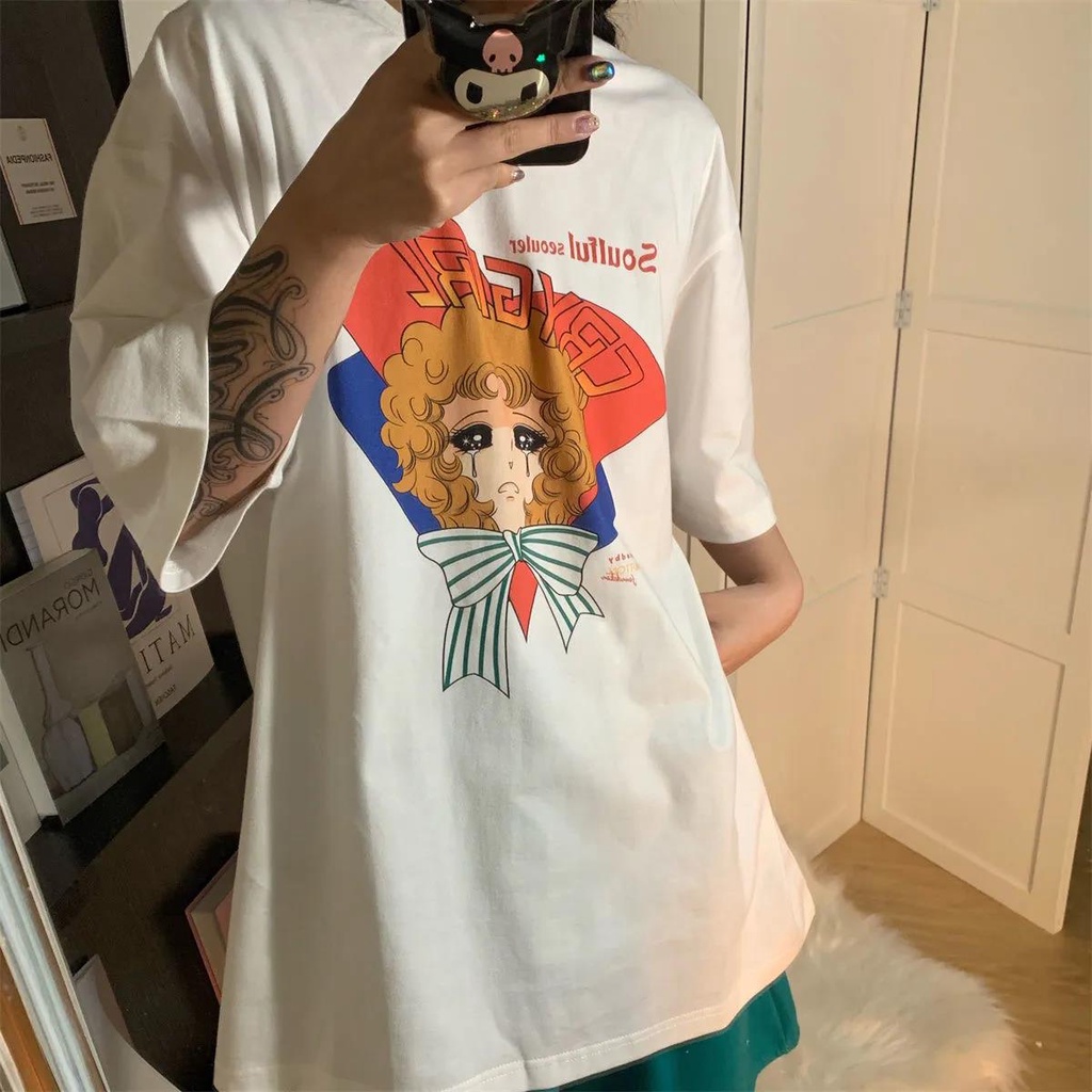 NRVP Áo Thun 100% Cotton Tay Ngắn Dáng Rộng Thời Trang Hàn Quốc Cho Nữ