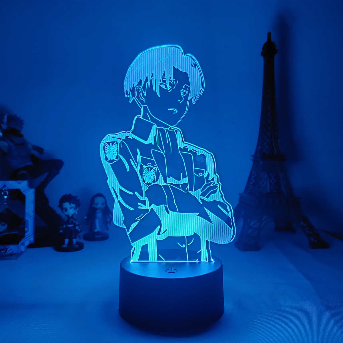 Acrylic Table Lamp A nime Attack on Titan for Room Decor Light Cool Kid Child Gift Captain Le vi Ackerman Figure Night Light