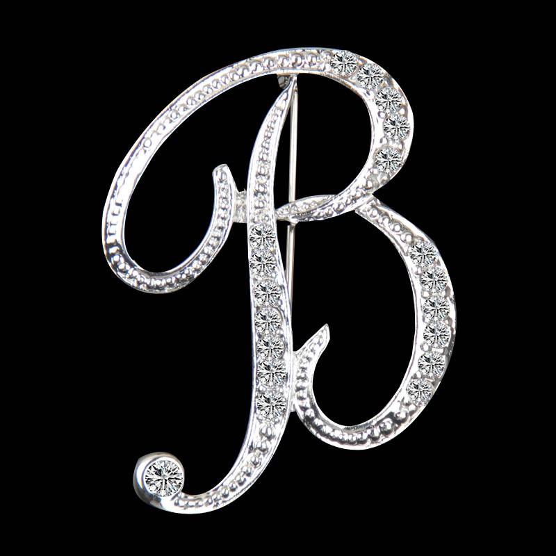 Pin Moda Feminina Broche Hot New 26 Letras 1 Pc Charme Do Alfabeto De Cristal Emblema Mulheres Presente Da Jóia