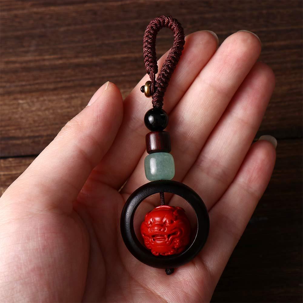 Móc Khóa Dạng Chuỗi Hạt Gỗ May Mắn Phong Cách Vintage