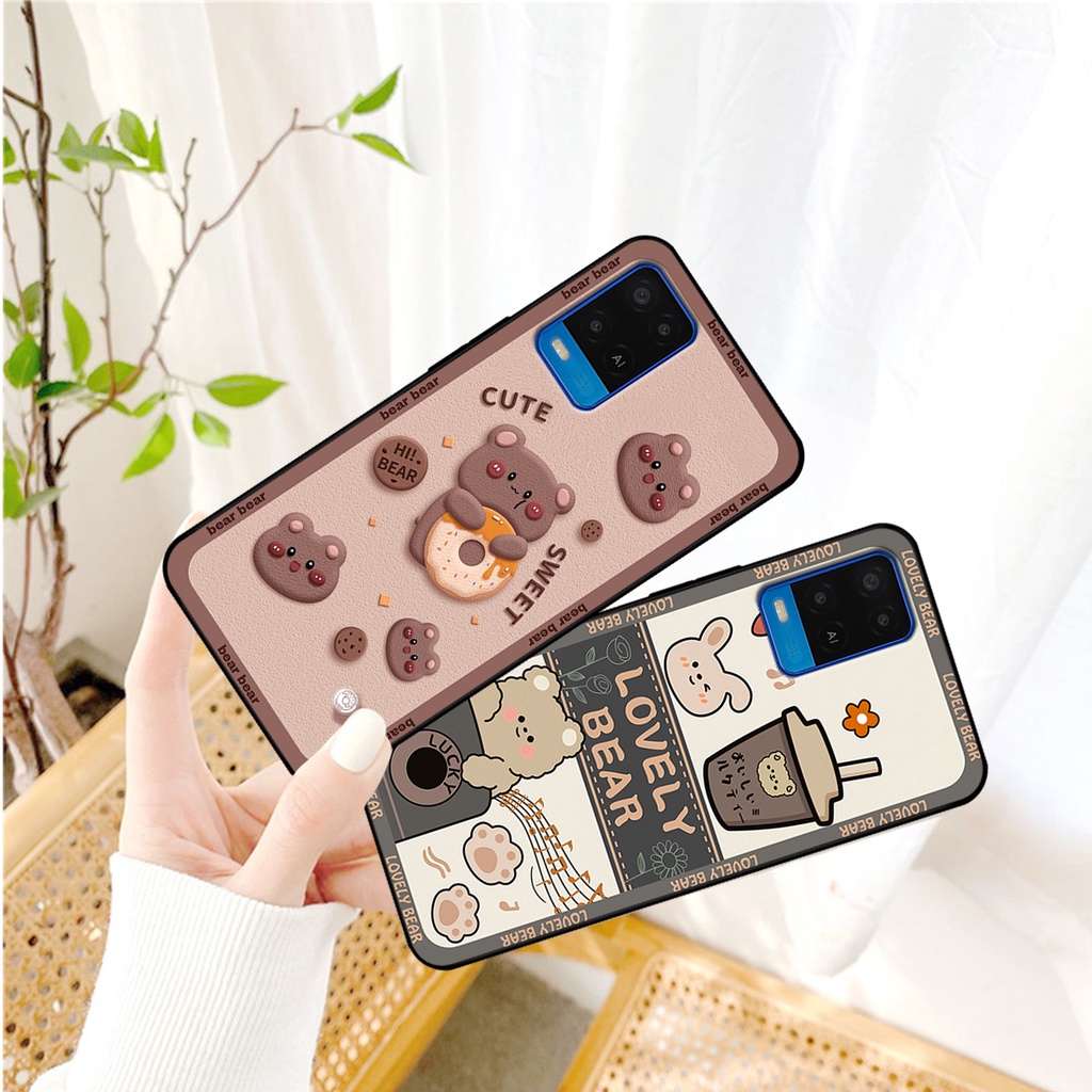 Ốp lưng Oppo A54 - Oppo A55 in hình gấu bear dễ thương, bền đẹp